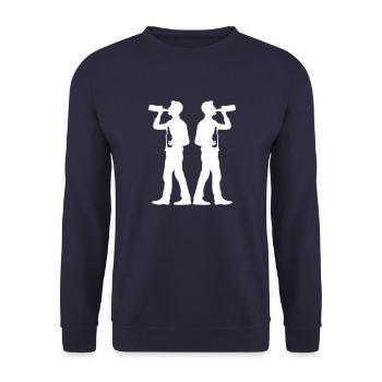 Boire de la bière en équipe - Sweat-shirt Unisexe - marine - Devant - Alina (178cm) & Michal (187cm)