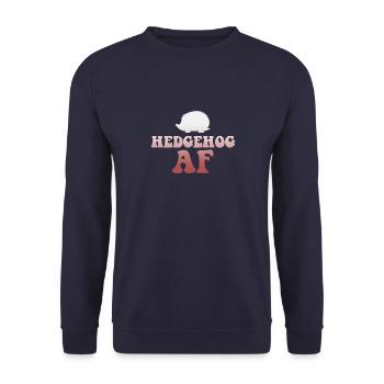 Hedgehog AF T-Shirt - Funny Cute Small Animal Love - Unisex Sweatshirt - navy - Front - Alina (178cm) & Michal (187cm)