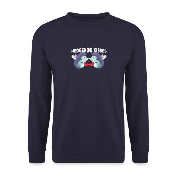 Hérisson Baisers Drôle Deux Hérissons Amoureux Partenaire - Sweat-shirt Unisexe - marine - Devant - Alina (178cm) & Michal (187cm)