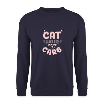 Poils de chat Ne s’en soucient pas - Chat - Cadeau - Sweat-shirt Unisexe - marine - Devant - Alina (178cm) & Michal (187cm)