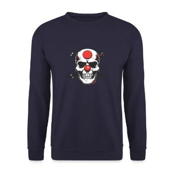 Nez de clown rouge, crâne et os - Sweat-shirt Unisexe - marine - Devant - Alina (178cm) & Michal (187cm)