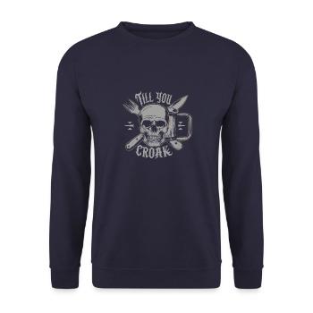 TILL YOU CROAK - Unisex Sweatshirt - navy - Front - Alina (178cm) & Michal (187cm)