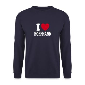 I Love Hoffmann Family Gift - Unisex Sweatshirt - navy - Front - Alina (178cm) & Michal (187cm)