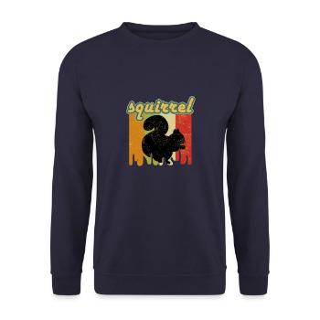 Vintage Squirrel Chipmunks Rodent Animal Lover - Unisex Sweatshirt - navy - Front - Alina (178cm) & Michal (187cm)