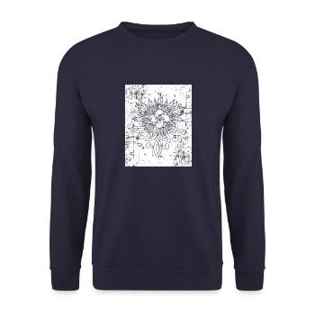 Lauburu Euskal Herria Basken Aquitanier Land - Unisex Pullover - Navy - Vorne - Alina (178cm) & Michal (187cm)