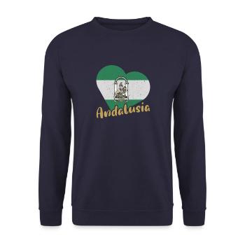 Halbinsel Spanien Andalusien Sevilla Granada - Unisex Pullover - Navy - Vorne - Alina (178cm) & Michal (187cm)