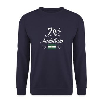Sevilla Flagge Iberische Halbinsel Spanien - Unisex Pullover - Navy - Vorne - Alina (178cm) & Michal (187cm)