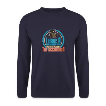 Handziehinstrument Musik Akkordeon Musiker - Unisex Pullover - Navy - Vorne - Alina (178cm) & Michal (187cm)