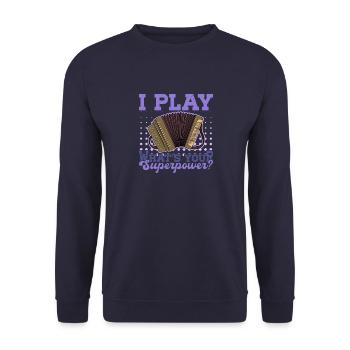 Musiker Musik Akkordeon Volksmusik Akkordeon - Unisex Pullover - Navy - Vorne - Alina (178cm) & Michal (187cm)