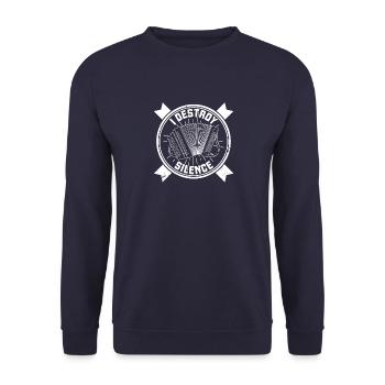 Akkordeon Volksmusik Musik Musiker Spruch - Unisex Pullover - Navy - Vorne - Alina (178cm) & Michal (187cm)