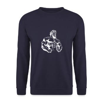 Bodybuilder Muscles Workout Gym - Sweat-shirt Unisexe - marine - Devant - Alina (178cm) & Michal (187cm)