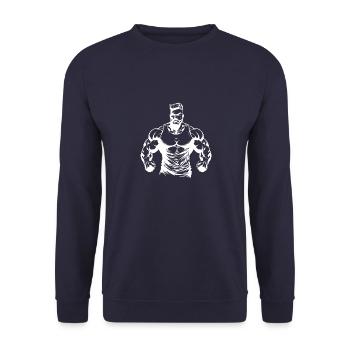 Bodybuilder Muscles Workout Gym - Sweat-shirt Unisexe - marine - Devant - Alina (178cm) & Michal (187cm)