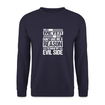 I'm a Meyer Saying Evil Funny Name Gift - Unisex Sweatshirt - navy - Front - Alina (178cm) & Michal (187cm)