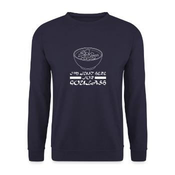 Gulasch ungarische Küche Kochbuch Rezept - Unisex Pullover - Navy - Vorne - Alina (178cm) & Michal (187cm)