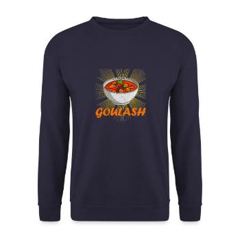 Gulasch Rezept Ungarn Kochbuch Gericht Essen - Unisex Pullover - Navy - Vorne - Alina (178cm) & Michal (187cm)
