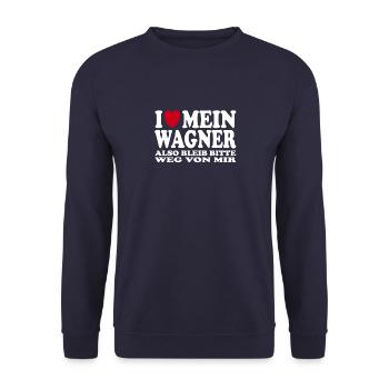 Funny I Love My Wagner Statement - Unisex Sweatshirt - navy - Front - Alina (178cm) & Michal (187cm)