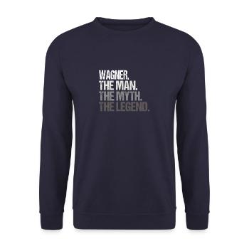 Wagner The Man The Myth Legend - Unisex Sweatshirt - navy - Front - Alina (178cm) & Michal (187cm)