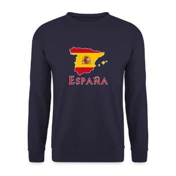 Spanien Spanisch Flagge Reise Espana National - Unisex Pullover - Navy - Vorne - Alina (178cm) & Michal (187cm)