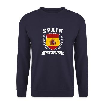 Hispania Madrid Spanien Espana Spanische - Unisex Pullover - Navy - Vorne - Alina (178cm) & Michal (187cm)