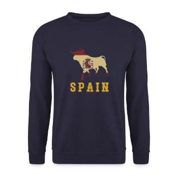 Spanisch Flagge Spanien Europa Reisen Madrid - Unisex Pullover - Navy - Vorne - Alina (178cm) & Michal (187cm)
