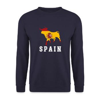 Spanisch Flagge Spanien Europa Reisen Madrid - Unisex Pullover - Navy - Vorne - Alina (178cm) & Michal (187cm)