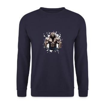 Musculation des muscles de l’ours grizzly - Sweat-shirt Unisexe - marine - Devant - Alina (178cm) & Michal (187cm)