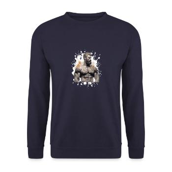 Fitness Homme Muscles Musculation - Sweat-shirt Unisexe - marine - Devant - Alina (178cm) & Michal (187cm)