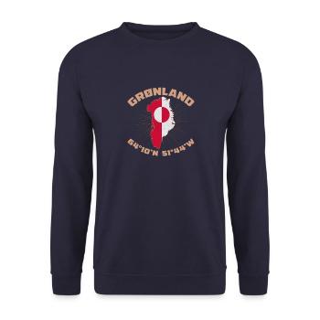 Inuit Religion Kunst Tupilaq Grönland Herkunft - Unisex Pullover - Navy - Vorne - Alina (178cm) & Michal (187cm)