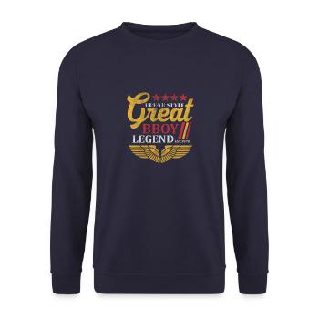 Urban Style Great Bboy Legend - Unisex Pullover - Navy - Vorne - Alina (178cm) & Michal (187cm)