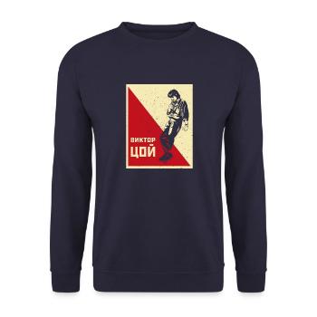 Kino UdSSR Musik Musiker Russland Zoi Sowjet - Unisex Pullover - Navy - Vorne - Alina (178cm) & Michal (187cm)