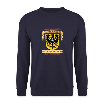 Schlesien Schläsig Polen Tschechien Provinz - Unisex Pullover - Navy - Vorne - Alina (178cm) & Michal (187cm)
