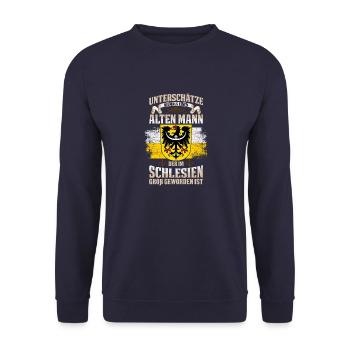 Schlesien Wappen Provinz Schlesisch Region - Unisex Pullover - Navy - Vorne - Alina (178cm) & Michal (187cm)
