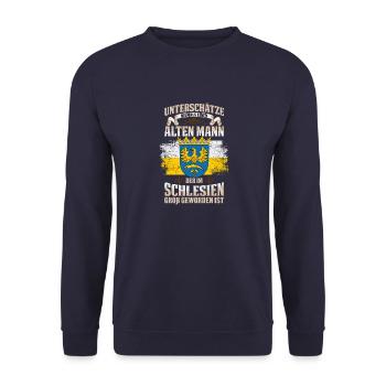 Schlesien Wappen Provinz Schlesisch Region - Unisex Pullover - Navy - Vorne - Alina (178cm) & Michal (187cm)
