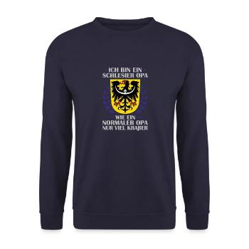 Oberschlesien Wappen Schlesisch Provinz - Unisex Pullover - Navy - Vorne - Alina (178cm) & Michal (187cm)