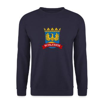Schlesien Herkunft Region Provinz Deutschland - Unisex Pullover - Navy - Vorne - Alina (178cm) & Michal (187cm)