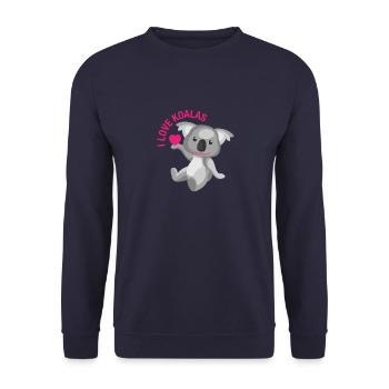 I Love Koalas T-Shirt. Cute Koala Bear Lovers Pink - Unisex Sweatshirt - navy - Front - Alina (178cm) & Michal (187cm)