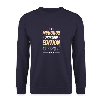 Soirée de consommation d’alcool à Mykonos - Sweat-shirt Unisexe - marine - Devant - Alina (178cm) & Michal (187cm)