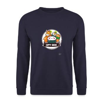 Kawaii Cute: Fun and Happy Sushi Designs - Unisex Sweatshirt - navy - Front - Alina (178cm) & Michal (187cm)