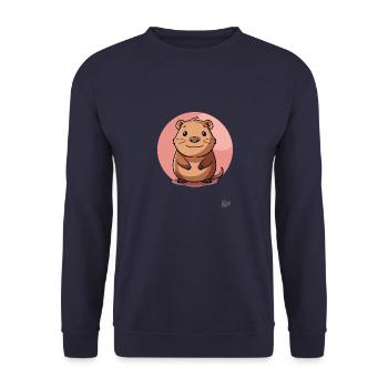 Niedlicher und fröhlicher bescheidener Hamster - Unisex Pullover - Navy - Vorne - Alina (178cm) & Michal (187cm)