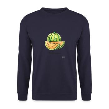 Leckere Melonen Früchte - Unisex Pullover - Navy - Vorne - Alina (178cm) & Michal (187cm)