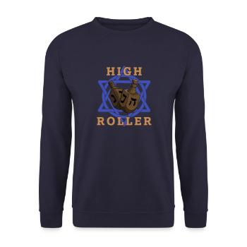 Dreidel Dreydl Israel Chanukka Jude Feiertag - Unisex Pullover - Navy - Vorne - Alina (178cm) & Michal (187cm)