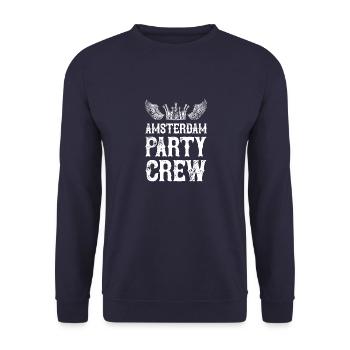 Amsterdam Party Urlaub Crew - Unisex Pullover - Navy - Vorne - Alina (178cm) & Michal (187cm)