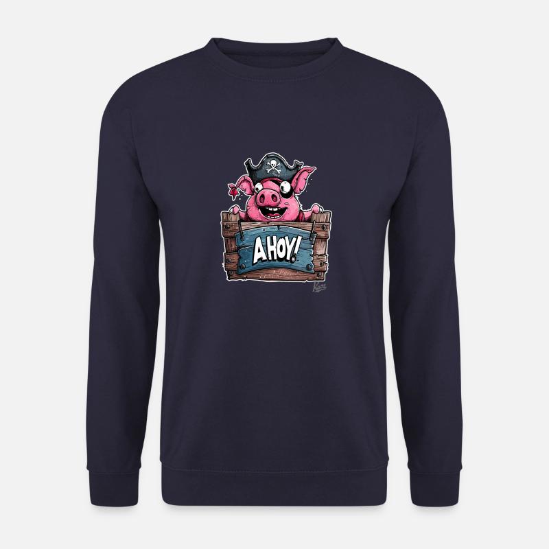 Funny Pig Pirate, Ahoy! - Unisex Sweatshirt - navy