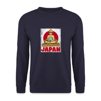Sento Tokio Sauna Badehaus Japanisch Japan - Unisex Pullover - Navy - Vorne - Alina (178cm) & Michal (187cm)