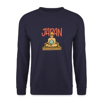Sento Japan Tradition Sauna Spa Wellness - Unisex Pullover - Navy - Vorne - Alina (178cm) & Michal (187cm)