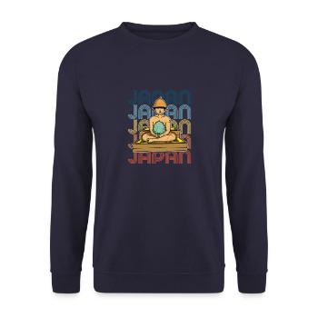 Sento Japan Badehaus Tokio Spa Wellness - Unisex Pullover - Navy - Vorne - Alina (178cm) & Michal (187cm)