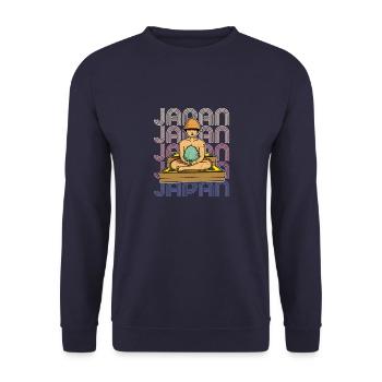 Sento Japan Badehaus Tokio Spa Wellness - Unisex Pullover - Navy - Vorne - Alina (178cm) & Michal (187cm)