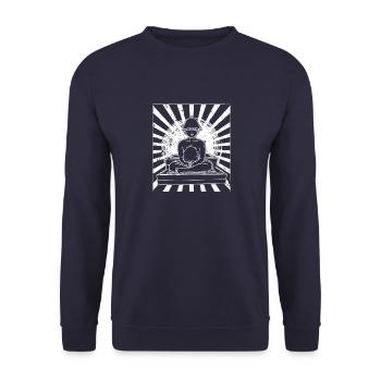 Sauna Sento Japan Badehaus Spa Tokio Dampf - Unisex Pullover - Navy - Vorne - Alina (178cm) & Michal (187cm)