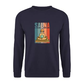 Sento Dampf Badehaus Spa Japan Tradition - Unisex Pullover - Navy - Vorne - Alina (178cm) & Michal (187cm)