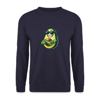 Cooler Avocado Sonnenbrille Avocado lustig - Unisex Pullover - Navy - Vorne - Alina (178cm) & Michal (187cm)
